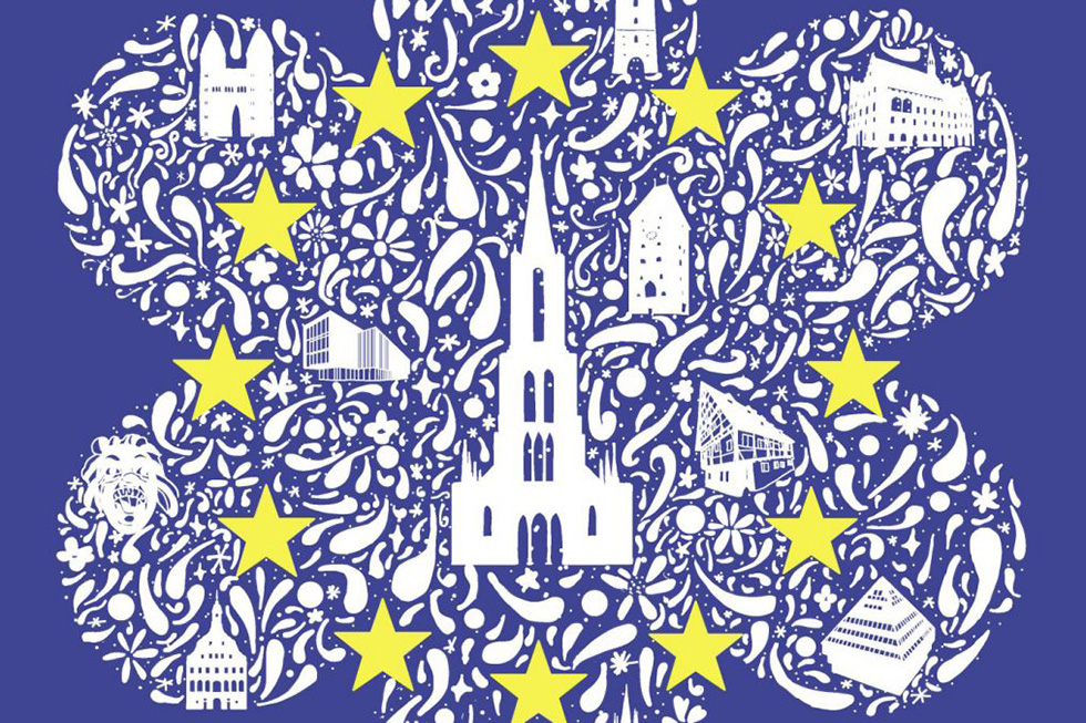 Plakat: „Flower-Power für Ulm und Europa“