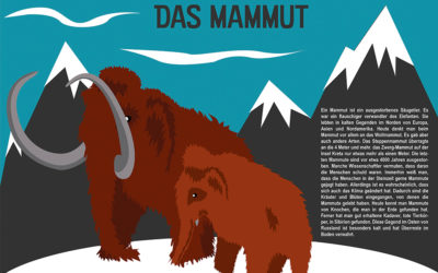 Illustrationen für das fiktives Sachbuch „Tiere aus der Urzeit“